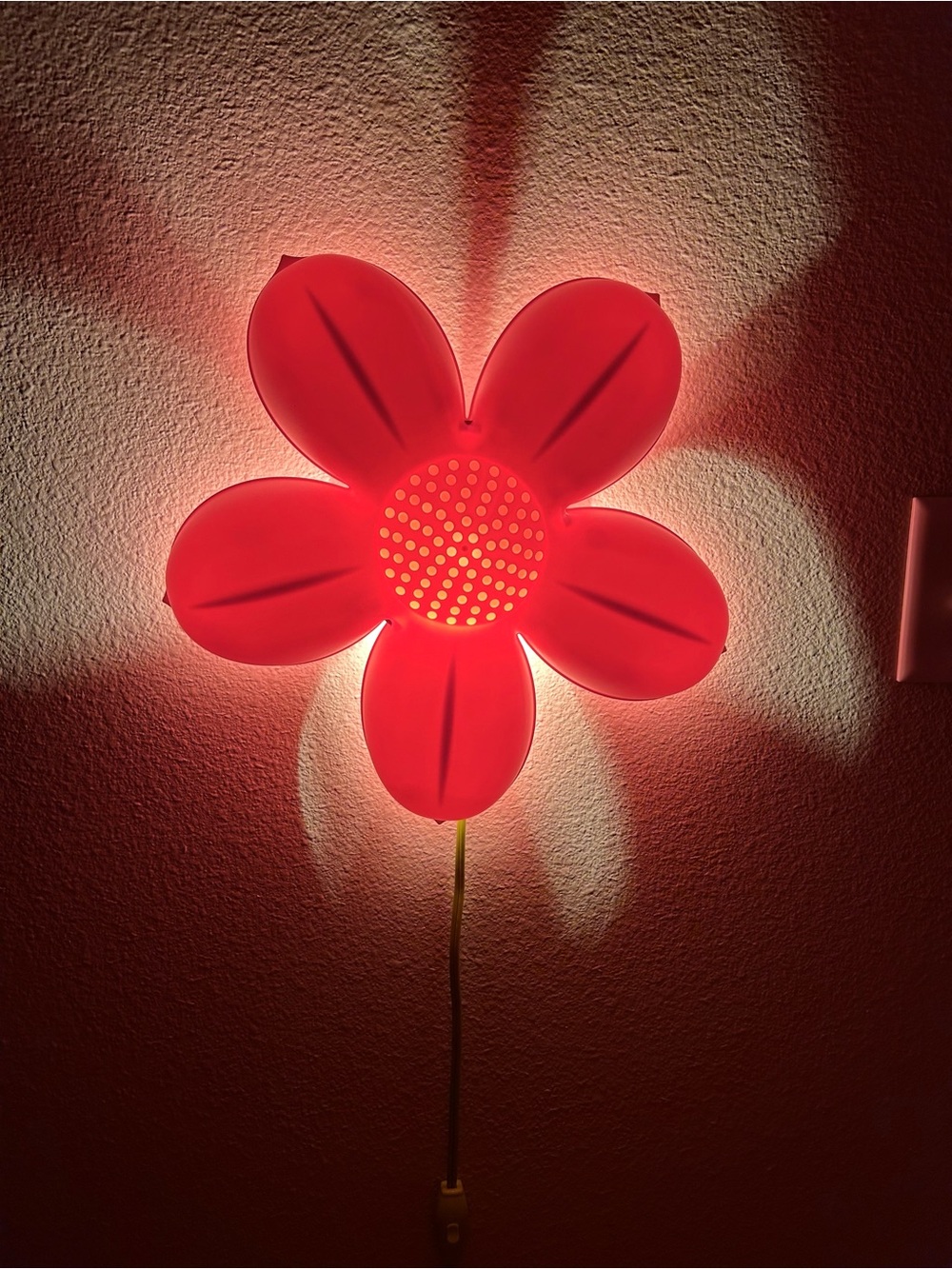 Vintage IKEA Smila Blomma Pink Green Five Petals Wall Lamp Girls Room / Nursery - Picture 3 of 10